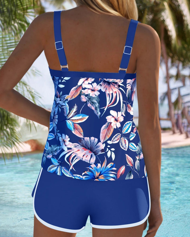 Daxin | Top Printed Tankini Without Sleeves in U Shape