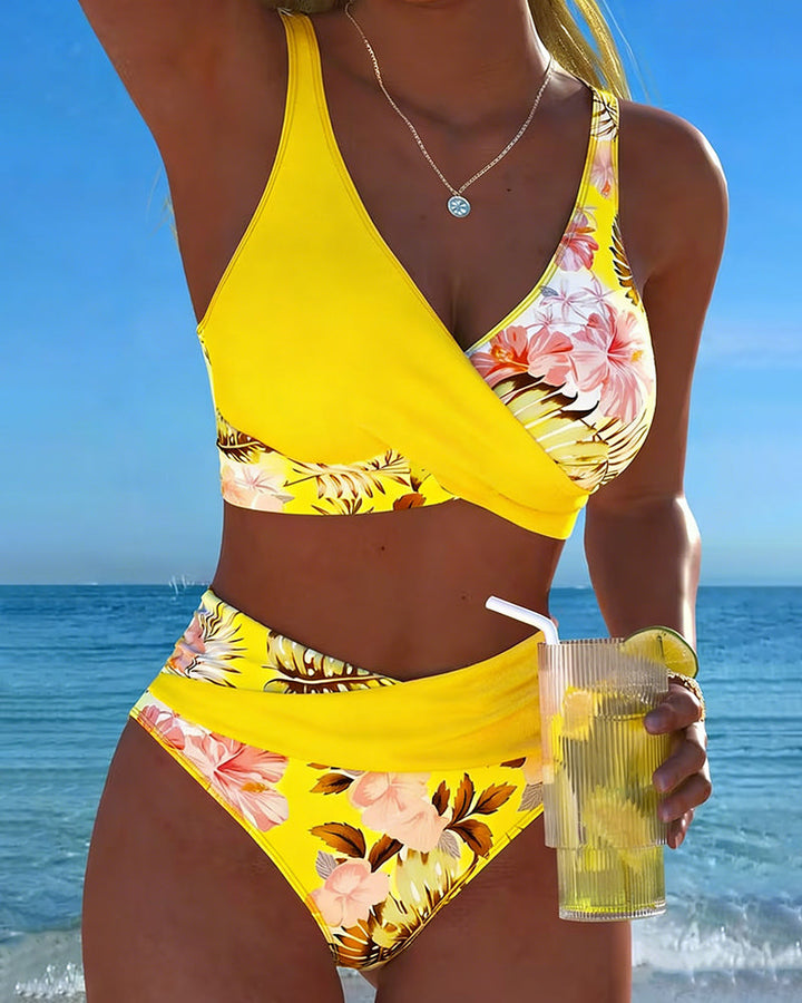 Chingyi | Floral Contrast Bikini