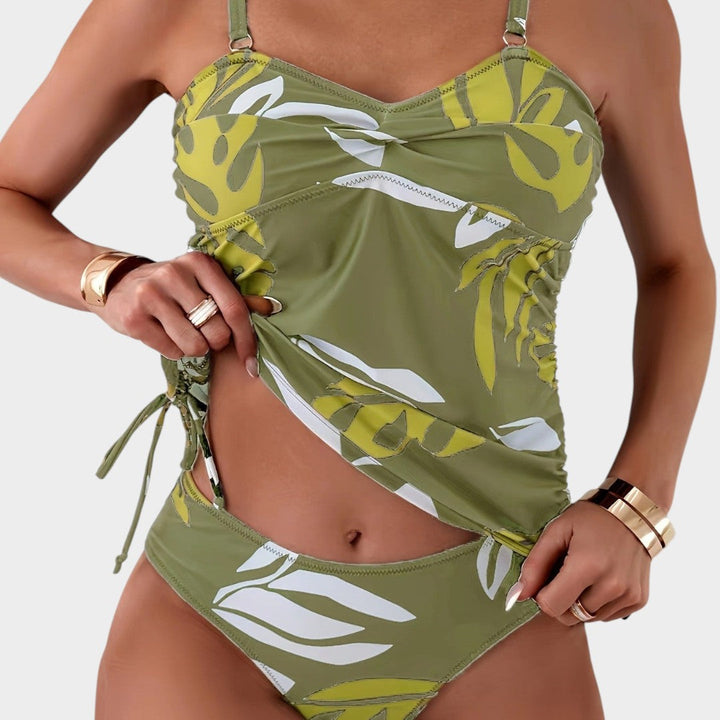 Zhenmei | Bikini with Tropical Leaf Print