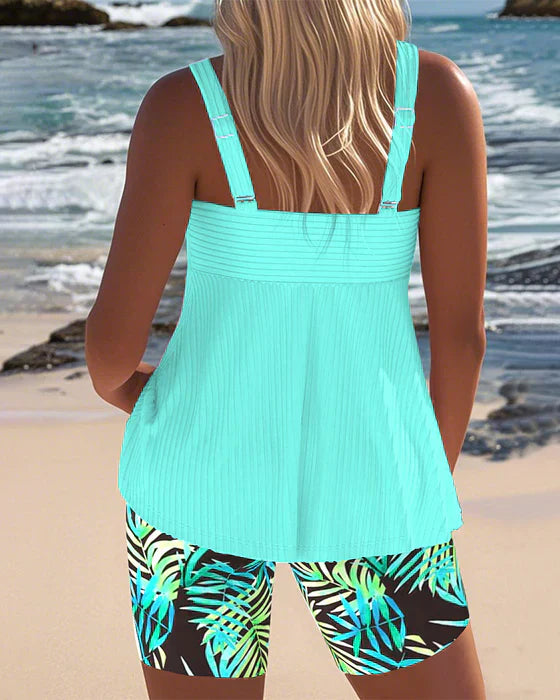 Nianyu | Bright Striped Tankini Shorts